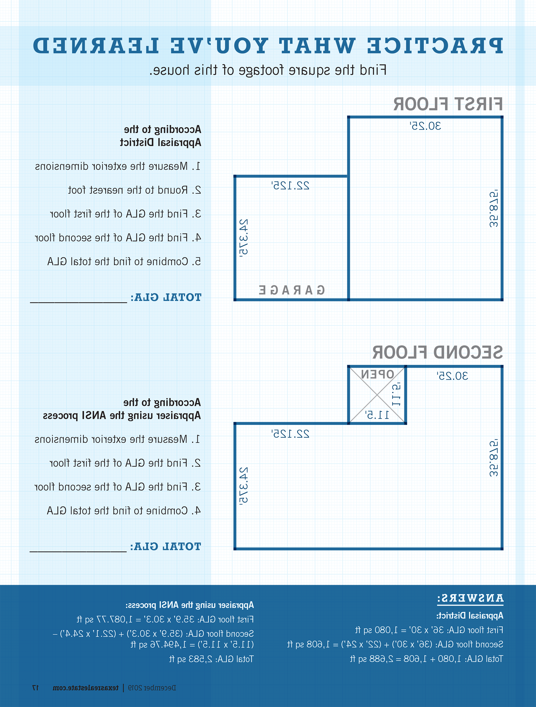 Square footage worksheet and answer key